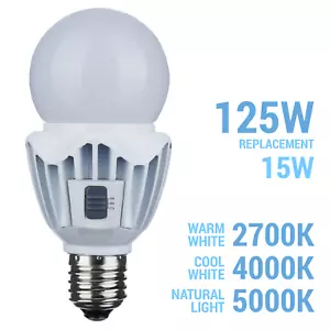 CCT LED HID 15W 125W A21 Medium E26 2700K 4000K 5000K Warm Cool White Natural - Picture 1 of 14