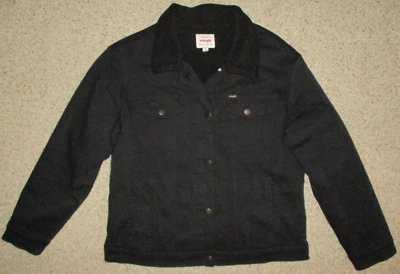 Wrangler Denim Jacket Vintage Fleece Lined Stretch Trucker XL Black Western EUC - Image 1 of 4