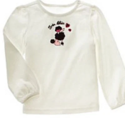 NUEVA Camiseta Top Gymboree Niñas TRES CHIC - TALLA 5 - Caniche PERRO y Corazones L/S -NUEVA CON ETIQUETAS Foto 1 de 4