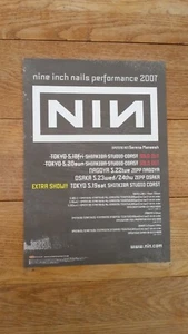NIN (9 INCH NAILS) 2007 Tour ORIGINAL JAPANESE POSTER size: 10x7 inches - Imagen 1 de 2