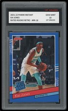 KAI JONES 2021-22 PANINI INSTANT RATED RETRO 1ST GRADED 10 ROOKIE CARD RC
