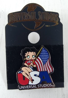 Universal Studios 2001 Betty Boop USA Pin on Card - Image 1 of 2