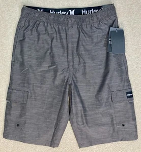 Hurley Elastic Waist Black Board Shorts - Boys/Youth Size XL - Picture 1 of 18