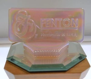 FENTON LOGO SIGN Shell Pink RECTANGLE FREE USA SHIP - Picture 1 of 3