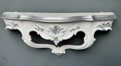Wandkonsole Weiß-Silber Wandablage 45x21cm Hängekonsole Wandregal Antik Still - Bild 1 von 4