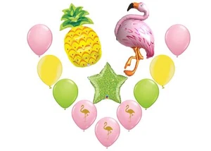 Flamingo And Pineapple Tropical Balloon 12 Pack - Picture 1 of 1