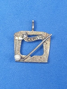 Gold On Sterling Silver 1983 Bob Hope Chrysler Classic Necklace Pendant - Picture 1 of 3