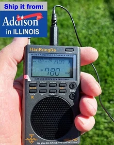 Fully tested,ship from US:HanRongDa HRD-747 AM FM SW AIR CB VHF UHF WX HAM Radio - Zdjęcie 1 z 11