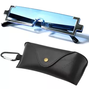 Ultralight Blue Light Outdoors Glasses Square Frame Retro Eyewear w/ Black Pouch - Picture 1 of 1