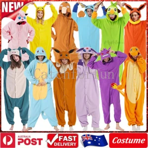 Adults Pokemon Costume Kigurumi Pajamas Sleepwear Pyjamas Pikachu Gengar Cosplay - Picture 1 of 65