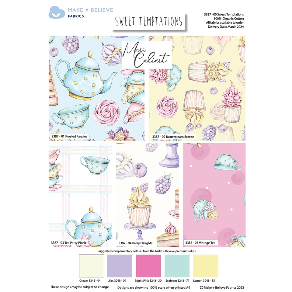 Make + Believe 100% Cotton Sweet Temptations Mari Caliart Fat Quarter Bundle - Image 1 of 1