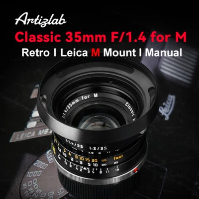 Artizlab Classic 35mm F1.4 Full Frame MF Large Aperture Lens for Leica M-mount - Image 1 of 4