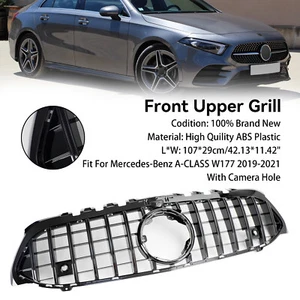 GT Style Front Bumper Grille Grill Fit Mercedes Benz A-Class W177 2019~23 - Picture 1 of 16
