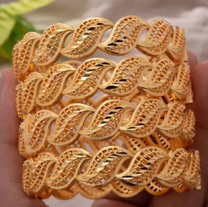 24k gold plated Dubai bangle jewelry bracelet bangle 1 Pc - Picture 1 of 4