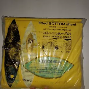 NOS VTG Penny's Nation Wide Double Yellow Sheet Set Flat, Fitted & Pillowcases - Picture 1 of 6