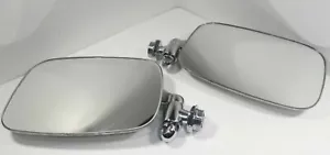 CHROME SIDE VIEW MIRROR SET LEFT & RIGHT PAIR VOLKSWAGEN KARMANN GHIA 1966-1974 - Picture 1 of 2