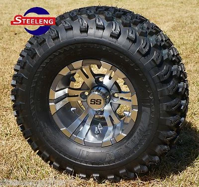 GOLF CART 10"  GUNMETAL VAMPIRE ALUMINUM WHEELS and 22" AT TIRES (SET OF 4)  Foto 1 de 4