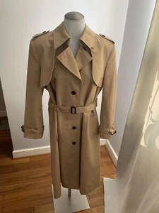Women’s Etienne Aigner Vintage Trench Coat Camel Brown Long Sleeve Collared 16 - Picture 1 of 24