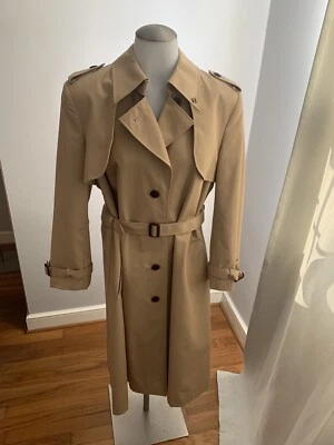 Women’s Etienne Aigner Vintage Trench Coat Camel Brown Long Sleeve Collared 16 - Image 1 of 4