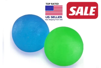 2 Stress Ball Therapy Relief Squeeze Round Hand Grip Exercise Ball muscle finger - Image 1 of 4
