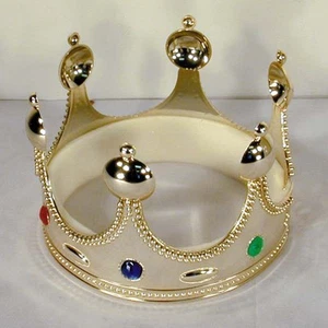 nuevo KING CROWNS W JOYAS real fiesta suministros juguetes CORONA disfraz sombrero novedad - Imagen 1 de 1