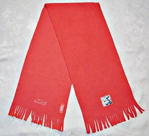 GERMANY-VINTAGE AUTHENTIC DIDDL SOLID EMBROIDERY PINK LONG FRINGE SCARF - Picture 1 of 6