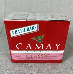1x Camay Seife Pink Classic weich duftend Beauty Bar 3 Riegel 4 Oz  - Bild 1 von 3