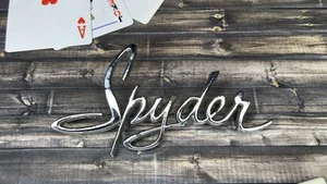 Vintage Original SPYDER Chrome Script Auto Emblem Chevy Chevrolet Corvair OEM - Picture 1 of 5