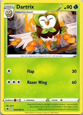 Dartrix - SWSH10: Astral Radiance 020/189 - Uncommon - NM Pokémon TCG - Image 1 of 2