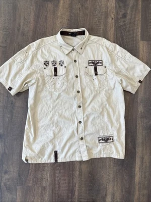 Bare Fox Mens Shirt 4X But Fits Like A 2X  Beige - Image 1 of 4