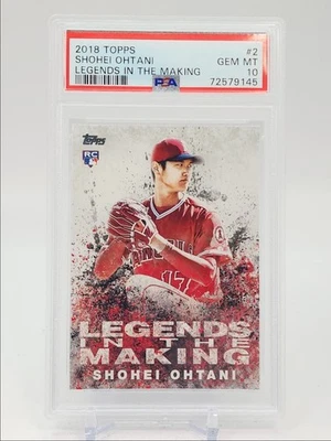 SHOHEI OHTANI 2018 TOPPS UPDATE LEGENDS IN THE MAKING ROOKIE RC PSA 10 Q1496 - Image 1 of 2