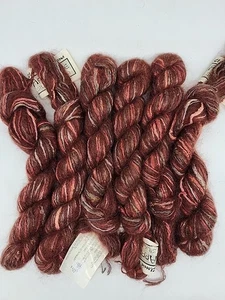 Lot Of 6 Hanks Classic Elite Yarns Applause Mohair/Rayon/Silk/Wool 1856 RED - Picture 1 of 3