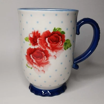 Pioneer Woman Heritage цветочный пьедестал в горошек керамика кофейная/чайная кружка ЧИТАЙТЕ - Изображение 1 из 4