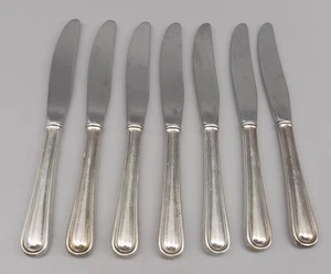 7 coltelli Reed & Barton modello Waverly moderno burro cavo piatto argento vintage - Foto 1 di 5