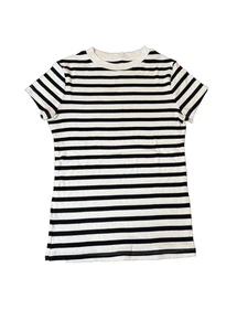 Camicia A New Day donna piccola nera bianca a righe modal girocollo elasticizzato a costine - Foto 1 di 5