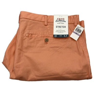 Pantalones Cortos Chinos IZOD Elastizados en Agua Salada Para Hombre 38 x 9.5 Estilo Coral Nuevos con Etiquetas Foto 1 de 4