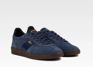 Zapatillas Boss by Hugo Boss Tenn Azul Marino Todas las Tallas Gamuza Cuero PVP £229 HBBNG1 - Imagen 1 de 12