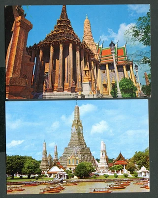 TAILANDIA 1981-88 dos postales templo san correo aéreo a ITALIA Foto 1 de 2