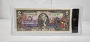 Billete de 2 dólares coloreado de Bradford Exchange de la estadidad de Estados Unidos - Nueva Jersey - Imagen 1 de 3