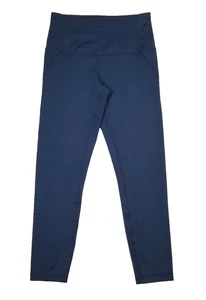 Zella Women Small Blue Capri Leggings Mid Rise Mesh Striped Panel Activewear Gym - Picture 1 of 10