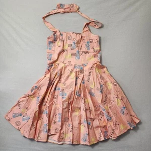 Pinup Couture Atomic Dress Flare 2XL Pink 50s Retro Halter Rockabilly Vanity - Picture 1 of 16