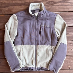 Chaqueta Free Country Mujer Talla M Gris Verde Forrada de Vellón Bolsillos con Cremallera Completa - Imagen 1 de 6