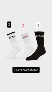 Hugo Boss Hombre 6 Pares Calcetines Crew Talla 6-9 - Imagen 1 de 2