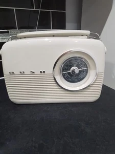Bush TR82DAB Retro-style Radio 1950s Style Cream With Blue Trim - Picture 1 of 7