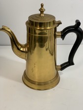 Ethan Allen Brass Coffee Pot Teapot Vintage Black Handles