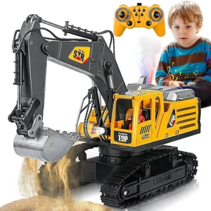 Escavatore Telecomando Giocattoli per Ragazzi, 14 Canali 2.4Ghz RC Escavatore Pala Metallo - Foto 1 di 12