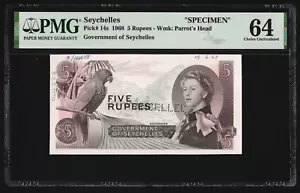 Seychelles 1968 - 5 Rupees P#14s **Specimen** PMG Choice UNC 64 - Picture 1 of 2