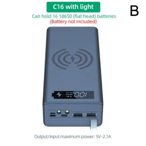 16*18650 Batterie Halter Lagerung Box Power Bank Fall DIY 18650 Kit Telefon  - Bild 1 von 16