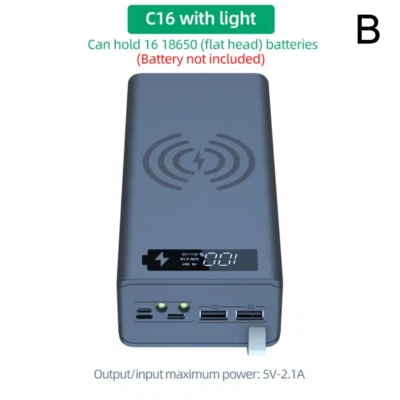 16*18650 Batterie Halter Lagerung Box Power Bank Fall DIY 18650 Kit Telefon  - Bild 1 von 4