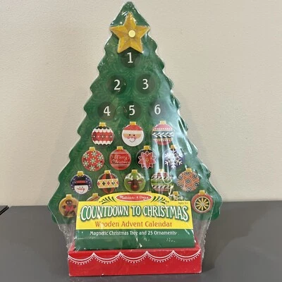 Melissa & Doug Countdown to Christmas Wooden Magnetic Advent Calendar Tree NEW - Image 1 of 4